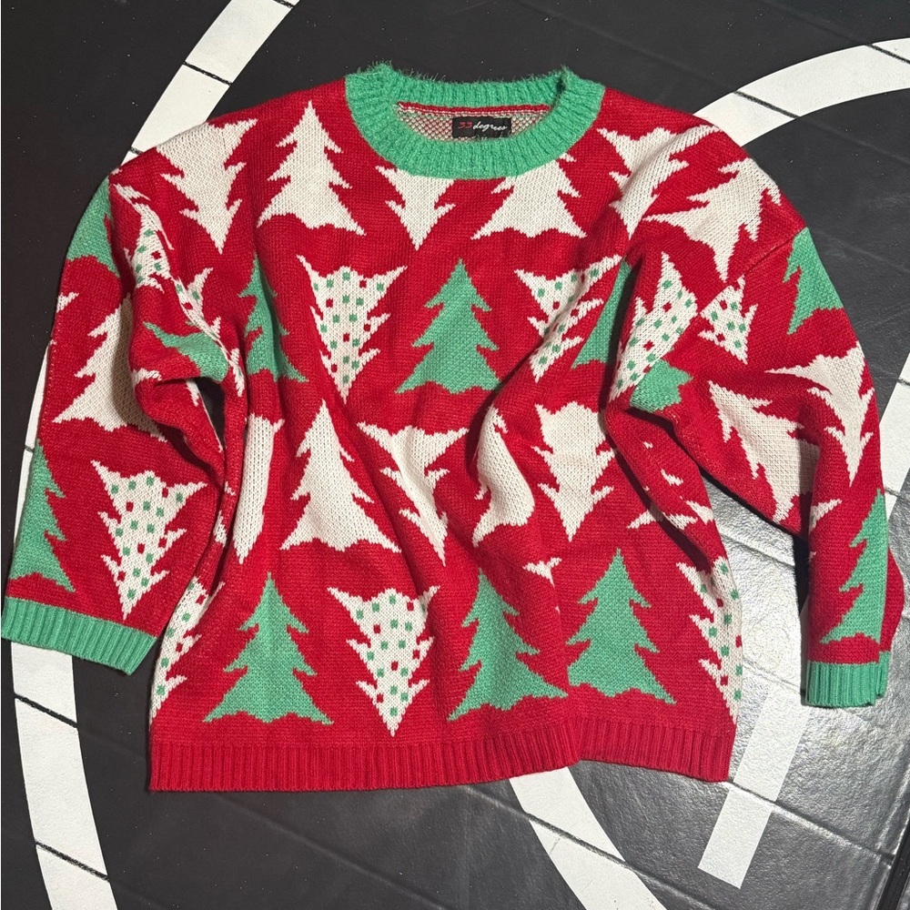 33 Degrees Red and Green Sweater